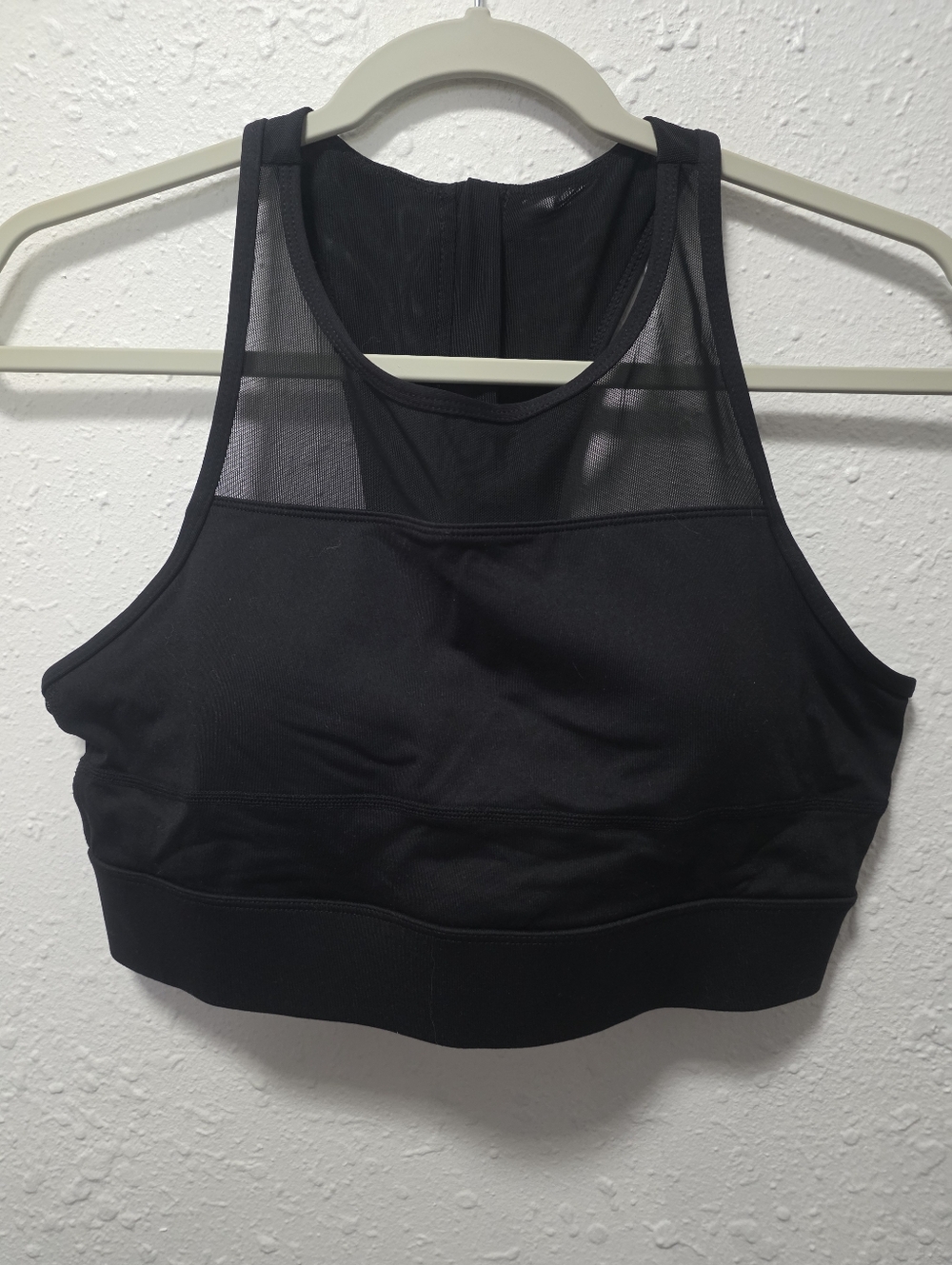 Black High-Neck Mesh Sports Bra - Women Intimates
